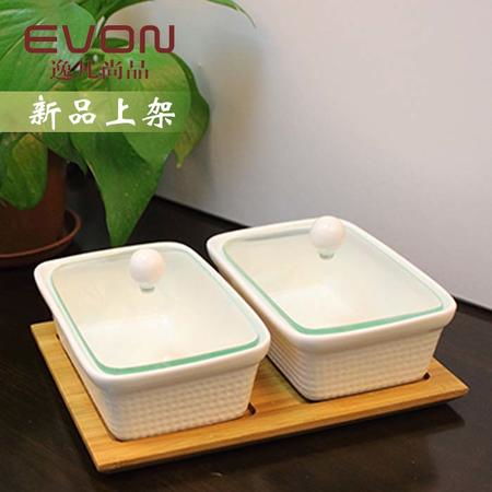 包邮厂家批发瓷器用品厨房实用储存碟碗套装陶瓷玻璃透明盖送竹托图片大全 邮乐官方网站